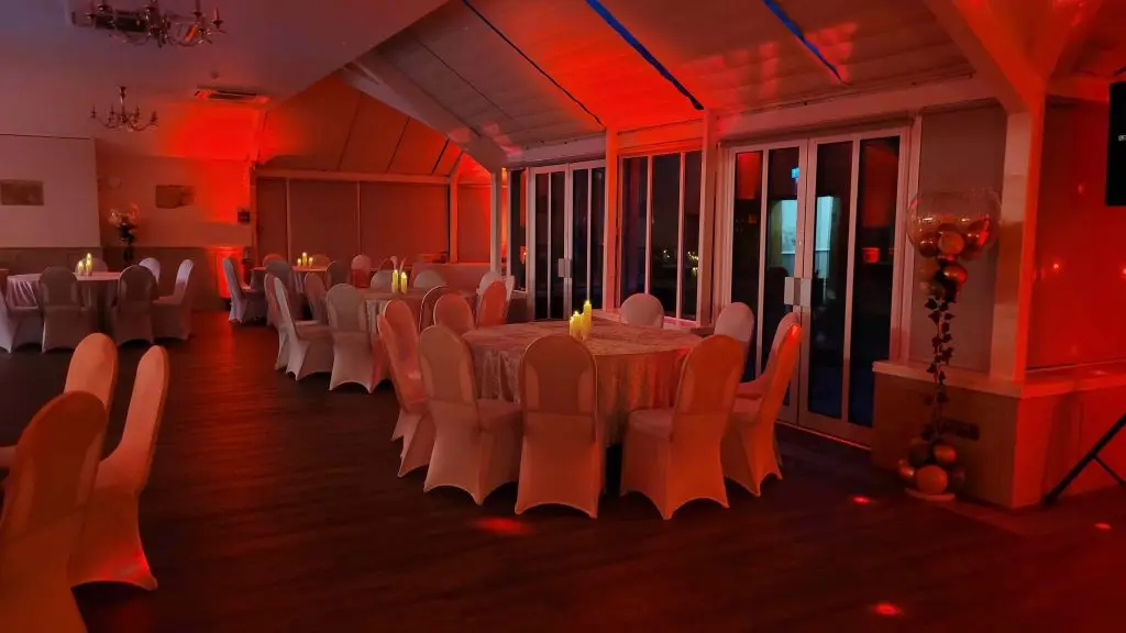 Ware Priory, Herts, Uplighting Orange