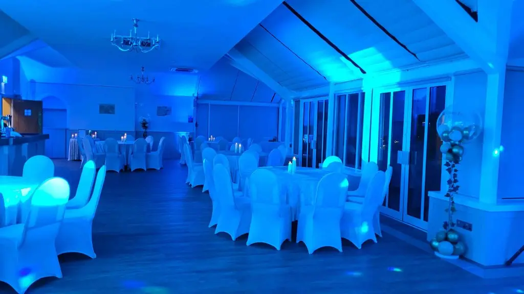 Ware Priory, Herts, Uplighting Light Blue
