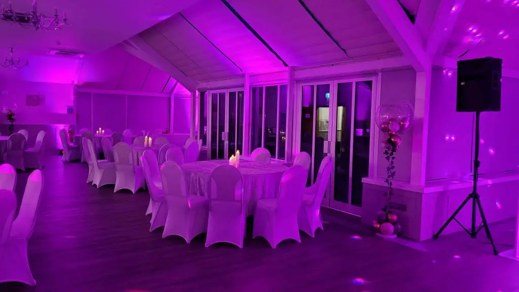 Ware Priory, Herts, Uplighting Pink
