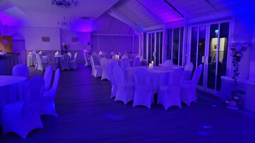 Ware Priory, Herts, Uplighting Lilac
