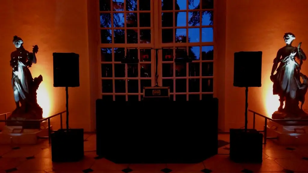 Kew Gardens, London, Standard Set Up, Black Booth, Orange Uplighting
