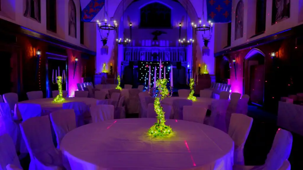 Hanbury Manor, Herts, Uplighting Pink & Blue